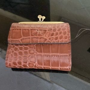 Patricia Nash Astor Croco Embossed Leather Wallet Coin Purse British tan NWT